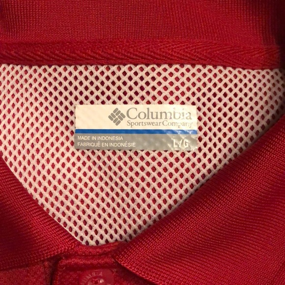 Columbia PFG Omni Shade Red Polo Shirt SzL - Picture 5 of 8